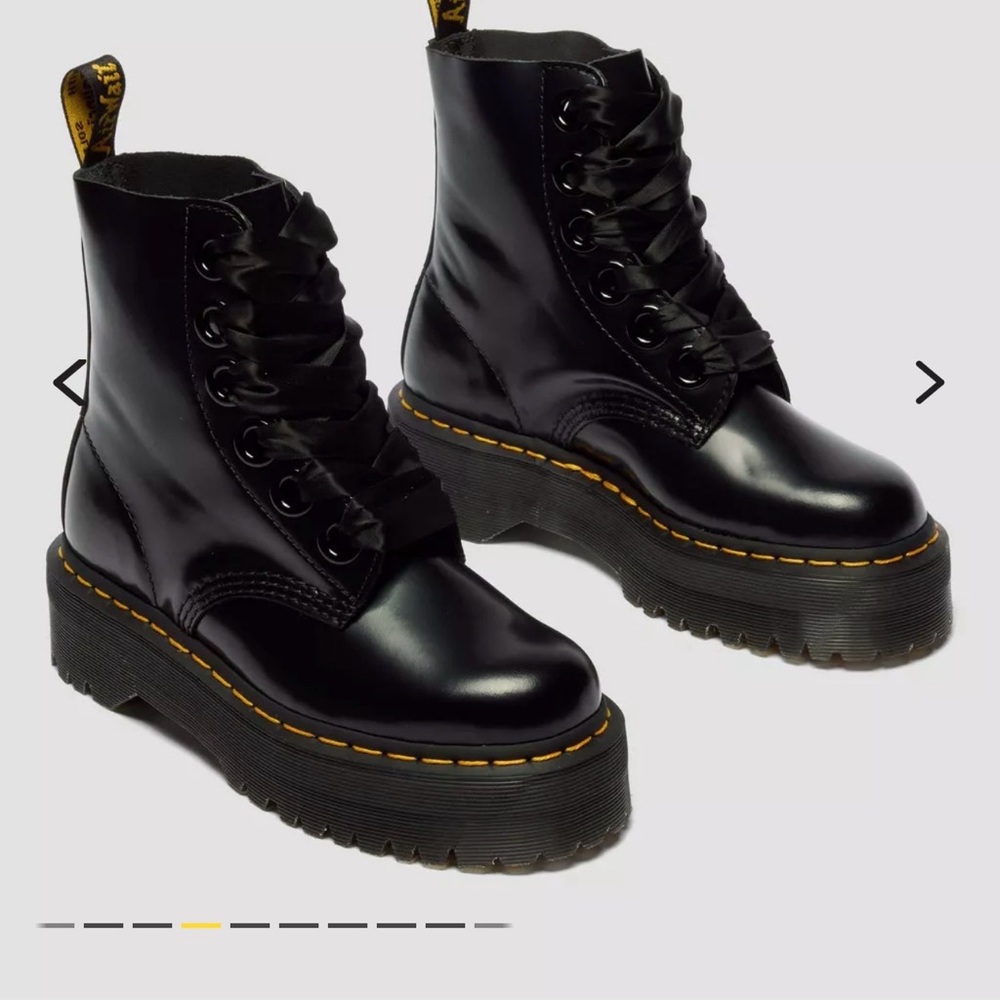 Dr. Martens Molly Black Platform Combat Boots